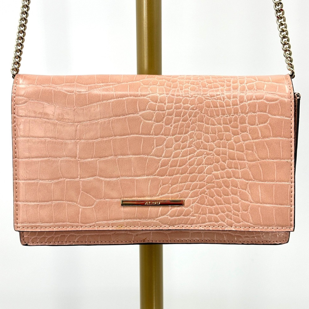 Pink Croc Embossed Chain Shoulder Crossbody Bag Aldo‎ Farecien